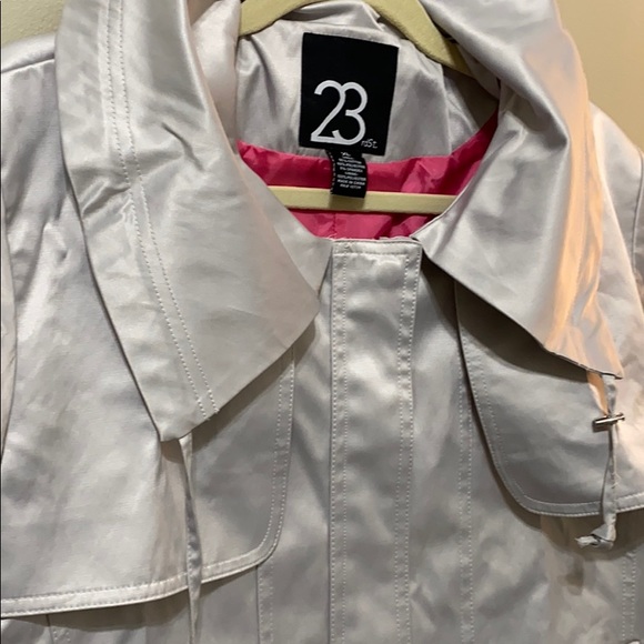 23rd St. Trenchcoat Windbreaker Rain jacket Silver - Picture 2 of 7